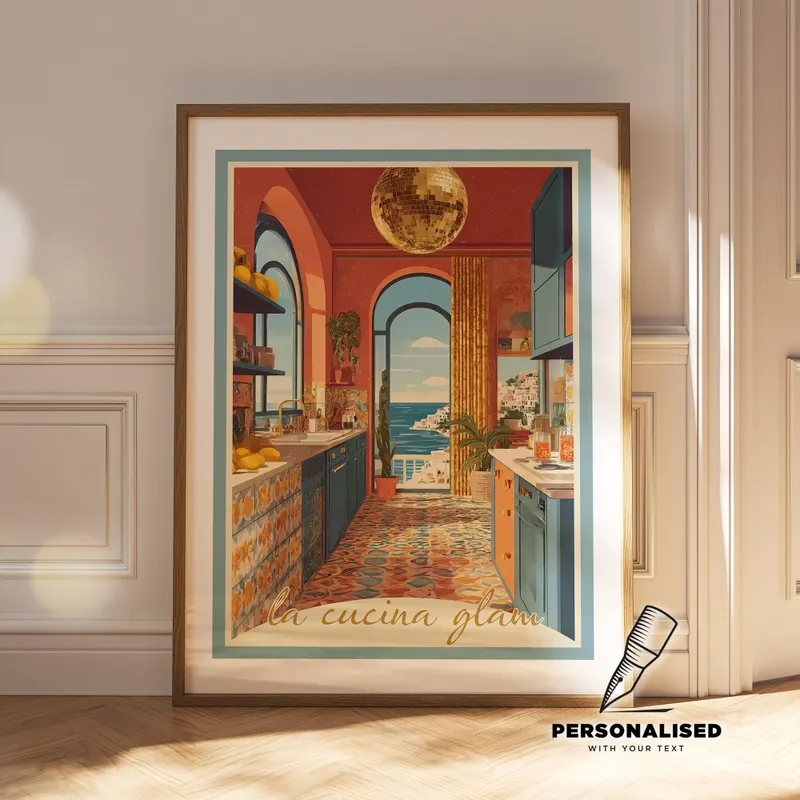 Gallery Chroma Sixties Positano artwork in a frame